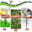 VeyFolzin.st Bird Baths for Outdoors, Detachable Birdbaths for The Garden Clearance, Freestanding Bird Baths for Outdoors Heavy Duty, Bird Bath Bowl Spa & Birdfeeder with Metal Stake Stand (Brown)