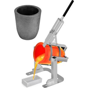 Nelyrho Hand-held Crucible Pouring Tongs/Rack with A Graphite Crucible, Work with Crucibles and Melting Furnace, Metal Casting Aluminium Gold Silver #12 (12kg-26.4lbs)