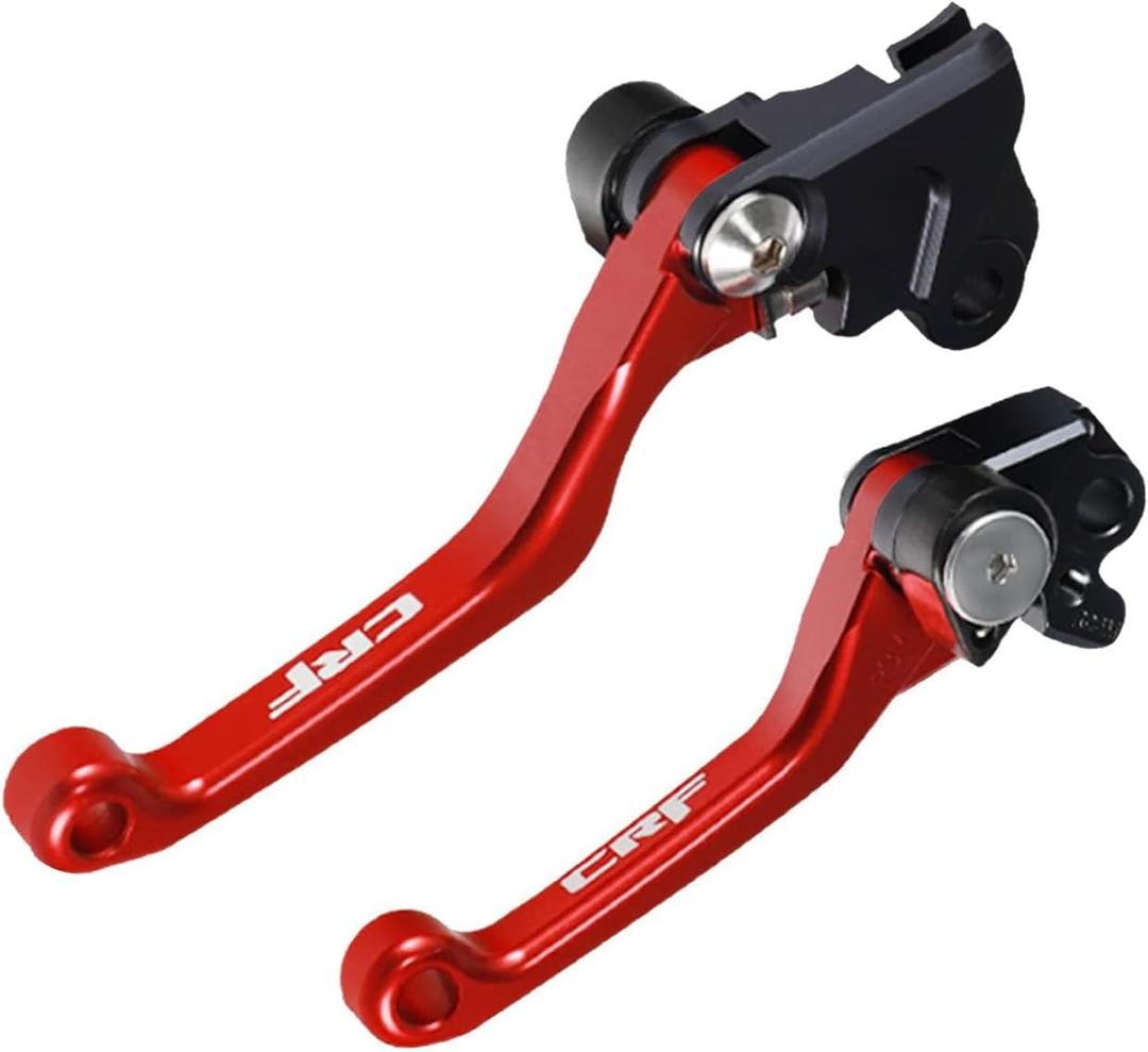 Motorcycle Billet Foldable Brake Clutch Lever Handle CNC Aluminum Pivot for CRF150F CRF230F 2003-2020 CRF250F 2019-2022 CRF 230F 230 F 150F 150 250 250F Dirt Pit Bike Motocross Motorbike (L03r06)