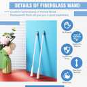 Bokon 2 Pieces White Fiberglass Blind Wand Vertical Blinds Stick Replacement with Hook and Handle for Window Opener Accessory(30 Inch)