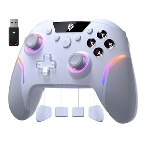 EasySMX X20 Wireless Gaming Controller with RGB Backlit, 2-Stage Hall Effect Stick, 1000Hz Polling Rate, 6-Axis Gyro on Multi-Platform, Mech Buttons- Compatible with PC/Switch/Steam/Android
