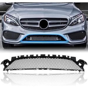 Front Lower Center Bumper Grille Black Plastic Grill Compatible with Mercedes Benz C300 C43 AMG C450 AMG C400 2015 2016 2017 2018 2058852123