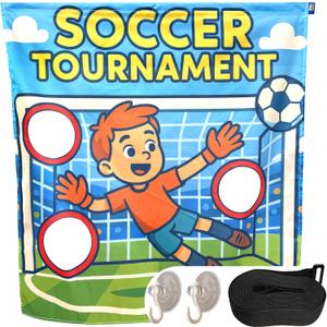 Milk & Think Kids Toddler Play Panel, Role Play Toy, Montessori Inspired Play Panel, Quick Door Hang with Suction Cups (Soccer Tournament)
