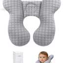 KAKIBLIN Baby Travel Pillow, Upgraded Baby Neck Pillows for Car Seat, Infant Neck Support Pillow for Head and Neck,Newborn Head Support for Car Seat,Pushchair