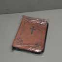 Talayituse Bible Cover for Women and Men - PU Leather Case, Bag, Tote, Book Carrying Case - Christian Accessories (Large, Brown Cross Floral)