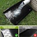 4 Pack Gutter Downspout Splash Block, 12 Extra-Wide Gutter Downspout Extensions for Water Drainage, No-Install Design Down Spout Extender, Fixable Downspout Extender with 8 Fixing PP Nails, Black