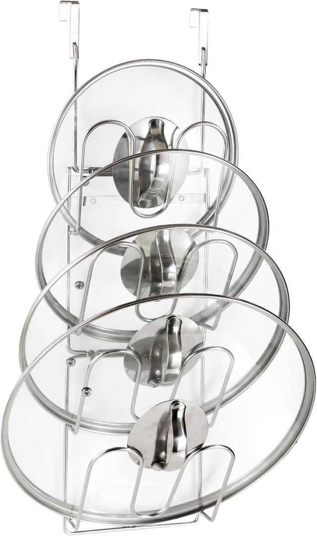 YQH The-Cabinet Pot Lid Organizer, Door Mounted Pot Cover Rack, Pot Lid Storage, Cabinet-Hanging Type Pot Lid Rack, 304 Stainless Steel Pot Cover Support In Kitchen, Cabinet and Food Cabinet