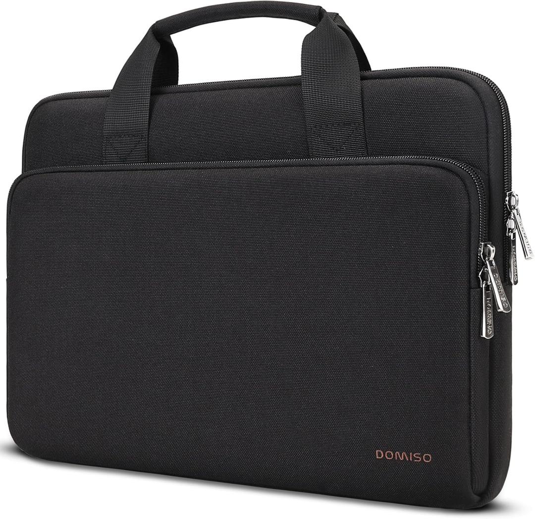DOMISO 17 inch Laptop Sleeve Protective Case Cover Compatible with 17-17.3 inch HP Dell ASUS Lenovo Chromebook,Waterproof Computer Cases Bag with Handle,Black