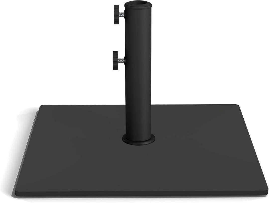 eavy Duty Square Outdoor Patio Umbrella Base, Steel Plate Stand Weight with 4 Non-Slip Pads