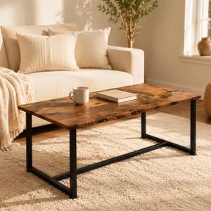 Coffee Table,Industrial Rectangular Small Coffee Tables Brown
