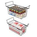 LOCVCDA Freezer Baskets for Chest Freezer, Freezer Organizer Bins, 2 Pack Adjustable Hanging Deep Chest Freezer Organizer for 5-7 Cu.FT Deep Freezer Sort Frozen Food