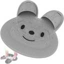 Manmihealth Extra-Large Shower Foot Scrubber Mat with Non-Slip Suction Cups, Rabbit-Shaped Silicone Foot Scrubber in Shower for Men & Women (Gray)
