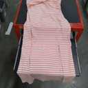 Womens Summer Striped Dress Strapless Side Slit Bodycon Sundress Casual Going Out Dress Beach Vacation Dresses, Size M