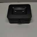 KYODOLED Cash Box with Combination Lock Safe Metal Money Box with Money Tray for Security Lock Box 7.87"x 6.30"x 3.35" Black (Medium)