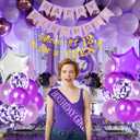 Purple 13th Birthday Decorations for Girls - Party Supplies With Cake Topper, Number 13 Foil Balloon, Year Old Celebration