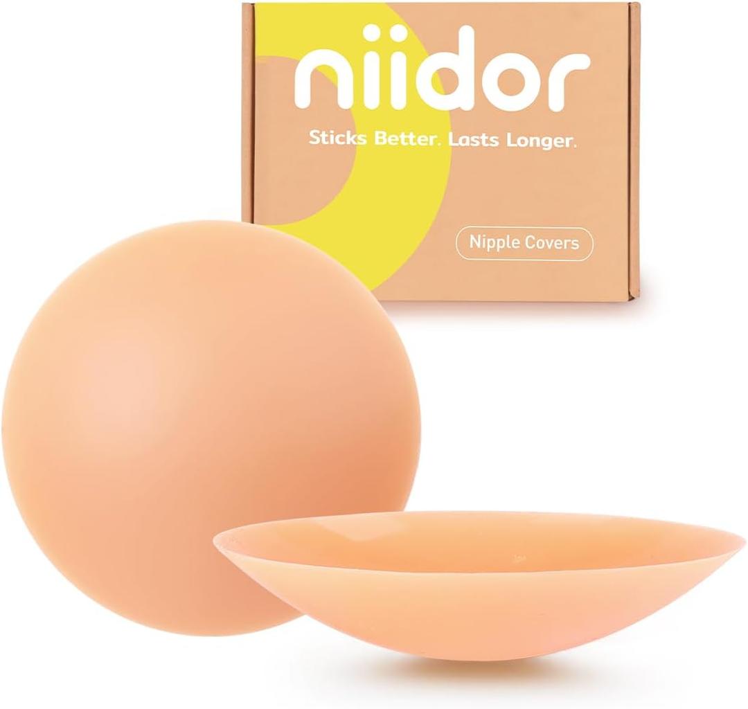 Niidor Adhesive Nipple Covers for Women Sticky Silicone Reusable Pasties Nipple With Travel Case