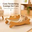 RizzQi Cat Scratcher Bed for Indoor Cats - Summer Cool Hammock, 23.2 Large Scratching Lounge with 40 lbs Weight Capacity, Wooden Modern Cat Scratching Post & Pad Furniture