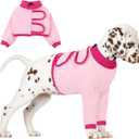 AOFITEE Dog Recovery Suit for Front Legs, Breathable Leg Sleeve Right Left Thigh, Anti-Licking Wounds Sleeves Dog Elbow Brace Protector, Leg Cover for Joint Pain Great Cone Alternative Pink M