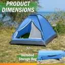 2 Person Outdoors Camping Tent with Rain Fly and Carrying Bag - Lightweight Outdoor Pop Up Tents for Camping Essentials, Music Festivals, Backpacking, Hiking, or Beach Shelter by Wakeman Outdoors, Blue