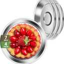 Deep Stainless Steel Plates, 4 Set 7 inch 304(18/8) Metal Food Serving Plate, Reusable Snack Eating Dishes Round Shatterproof Plate Silver Dinnerware for BBQ Dinner Oven Dishwasher Safe