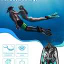 Zenoplige Mask Fins Snorkel Set, Snorkeling Gear for Adults, Panoramic View Snorkel Mask Anti-Fog, Adjustable Dive Flippers, Dry Top Snorkel and Travel Bag, Scuba Gear for Swimming Snorkeling Diving