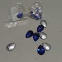 MECCANIXITY 20Pcs 20 x 30mm Teardrop Rhinestones Glass Pointed Back Rhinestone Beads Gems for Jewelry Making Costume Crystal Embellishments Crafts,Light Blue