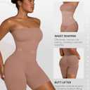 SHAPELLX Women's Shapewear Bodysuits Tummy Control Butt Lifter Body Shaper Strapless Seamless Mid Thigh Jumpsuit Tops (Beige, XL)