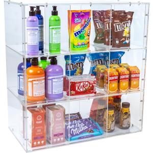 Acrylic Display Case with Shelves | Impressive Presentation of Products | Transparent Acrylic Display Case | Organize Your Countertop | Liquor Display Shelf | Showcase Display