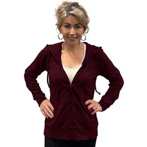 Women's Active Casual Zip Hoodie Jacket in Olive by COUVER Store (Red, L)