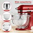 Pouring Shield for Kitchen-Aid 4.5-5 Quart Tilt-Head Stand Mixer,With Removable Pour Spout And Silicone Scraper,Splatter Guard Fits for Stainless Steel, Glass, Ceramic Bowls