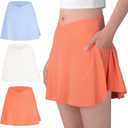BIG ELEPHANT Girls Skorts, 2-in-1 Flowy Shorts with Pockets | Built-in Liner, Elastic Waist, Soft Active Skirt Shorts for Sports, Dance, School, and Everyday Wear