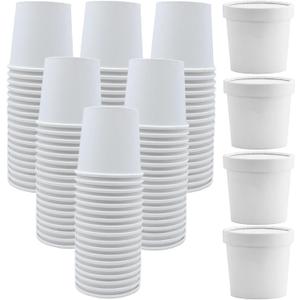 60 Pack 12 oz White Paper Ice Cream Cups with Lids, To Go Soup Containers Dessert Bowl, Microwave and Freezer Safe Food Storage Bowls for Parties, Christmas, Takeout, Picnics