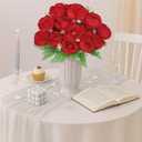 8 Pack Red Peonies Artificial Flowers, Fake Silk Hydrangea Bouquet for Bridal Wedding Home Table Decor Reusable Dining Opening Ceremony Birthday Arrangement Faux Floral