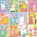 50 Sheets Easter Stickers For Kids, Make Your Own Bunny Stickers For Toddlers, Easter Basket Stuffers Easter Gifts for Kids, Easter Crafts With 4 Tattoos For Easter Game Activities Easter Party Favors,Set of 4