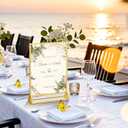 PPH-Sisy Acrylic Sign Holder 8.5X11 Double-Sided Gold Picture Frames Clear Sign Holder for Flyer Holder Menu Holder Wedding Table Number Holder Photo Frame -6 Pack