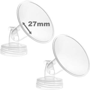 Nenesupply 27mm 2 pc Flanges Compatible with Spectra S2 S1 9 Plus Synergy Gold Breastpump Replacement to Spectra Pump Parts Flange Accessories Wide Mouth Work with Valve Backflow Protector Bottle