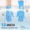 Schneider Nitrile Exam Gloves, Extended 12 Inches Cuff, Medium, 4 mil, 100-ct Box, Gloves Disposable Latex Free, Powder Free for Medical, Food Prep, Cleaning, Cooking, Blue (Blue, M)
