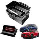 2Pack 2025 Crosstrek Center Console Organizer & Fuse Box Coin Container Storage Tray for 2024 2025 2026 Subaru Crosstrek Hybrid Armrest Storage Box Crosstrek 2025 Accessories Storage Box Double Layer