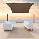 ColourTree 8' x 14' Brown Sun Shade Sail Rectangle Canopy Fabric Cloth Screen, Water Permeable & UV Block UPF50, Heavy Duty, Carport Patio Outdoor - (We Customize Size)