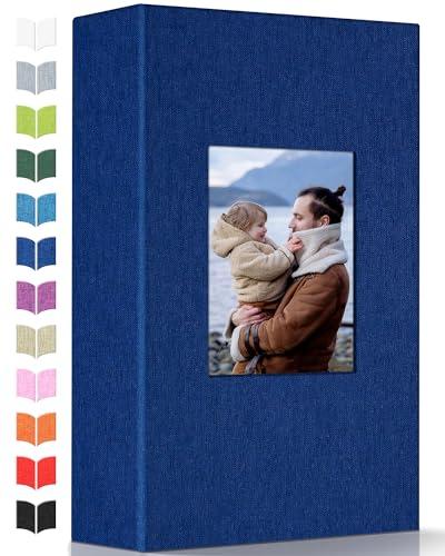 Artfeel Photo Album 4x6 with 300 Pockets,Slip-in Picture Albums,Linen Cover Memory Book with Front Window,White Page Vertical Photo Book for Wedding,Family,Anniversare,Baby,Vacation