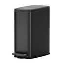Cesun Small Bathroom Trash Can with Lid Soft Close, 6L/1.6 Gallon Stainless Steel Slim Garbage Can with Foot Pedal and Removable Inner Bucket, Slim Wastebasket for Bathroom, Office, Toilet (Black)