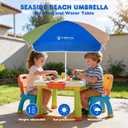 AMMSUN 5ft Seaside Beach Umbrella for Sand and Water Table - Kids Durable Umbrellas for children Beach Camping Garden Outdoor Play Shade