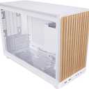 Lian Li A3-26.3L Micro Form Factor Chassis - Wood Front & Side Tempered Glass Panel - Supports 360mm AIO-Modularity Design for M-ATX, ITX Motherboard-DAN Cases Collaboration - White (A3W-WDG)