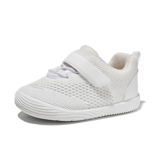 Newsonet Baby Shoes Boys Girls First Walking Non Slip Walker Infant Mesh Sneakers Breathable 6 9 12 18 24 Months White Size 12-18 Months Toddler, Size 5