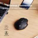Uineer Wireless Mouse,Upgraded 2.4GHz Rechargeable (Battery Level Visible) Ergonomic Computer Mouse,4 Levels DPI, Wireless Mice for Laptop Computer(Matte Black)