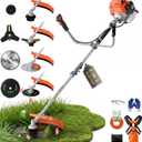 52cc Gas Weed Eater, 4-in-1 Weed Wacker Brush Cutter, Orange | aluminum alloy shaft, 18 in path, 0.095 in line, gloves goggles oil bottle tool kit, 3T 40T wood blade