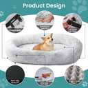 JOLLYVOGUE Human Dog Bed for Adults and Pets, Ultra-Soft Plush Giant Dog Bed with Egg Crate Foam, Non-Slip Base, and Machine Washable Cover - Ideal for Relaxation and Napping, Light Grey