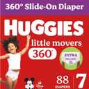 Huggies Little Movers HuggFit 360 Diapers Size 7, 88 Count (2 Packs of 44)