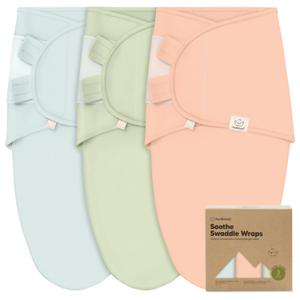 KeaBabies 3-Pack Organic Baby Swaddle Sleep Sacks - Swaddles for Newborns, Infant 0-3 Months, Baby Girls, Boys, Soft & Snug Newborn Sleep Sack, Nursery Swaddling Blankets (Mellow) (One Size)