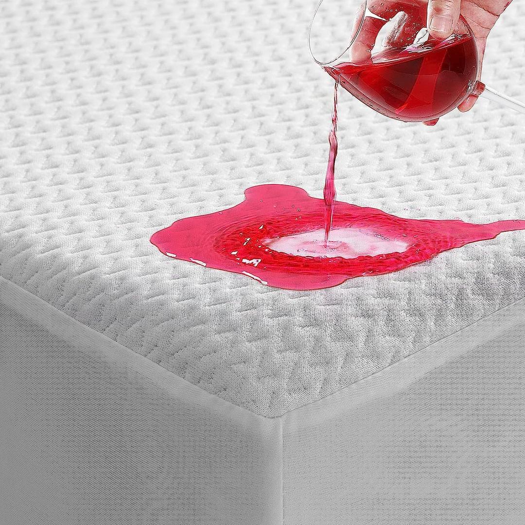 TASTELIFE King Mattress Protector Waterproof, 3D Air Fabric Cooling King Bed Mattress Protector, Breathable Fitted Mattress Cover with Deep Pocket, Fits 8 to 21 Inch Mattress